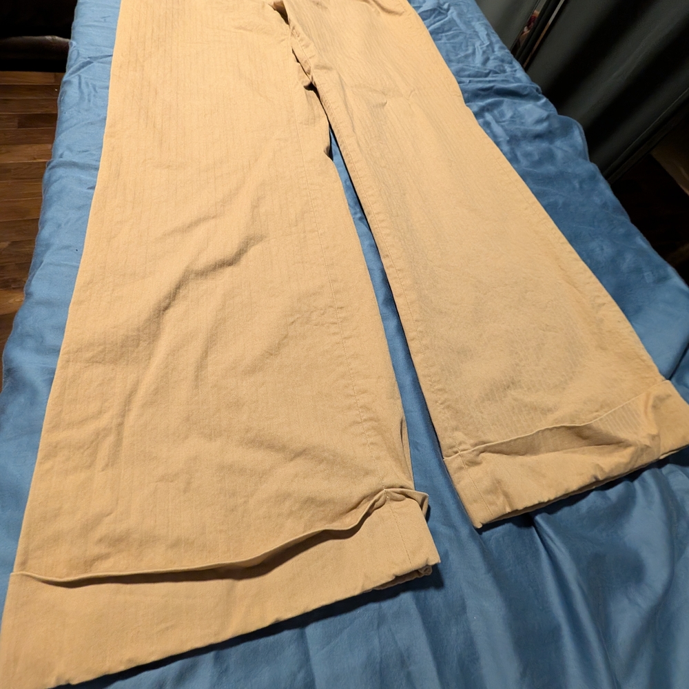 Wide Leg Flare GAP  Stretch Women's  Khaki Chinos Sz 10
